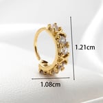 Gold color / 1 Piece Simple Series Classic Round Copper  Gold Color Zircon Women's Hoop Earrings 